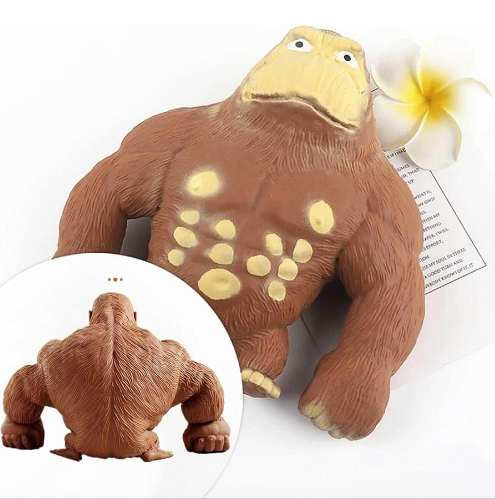 Stretchy Squeeze It Squish It Brown Gorilla Toy - Picture 4 of 8